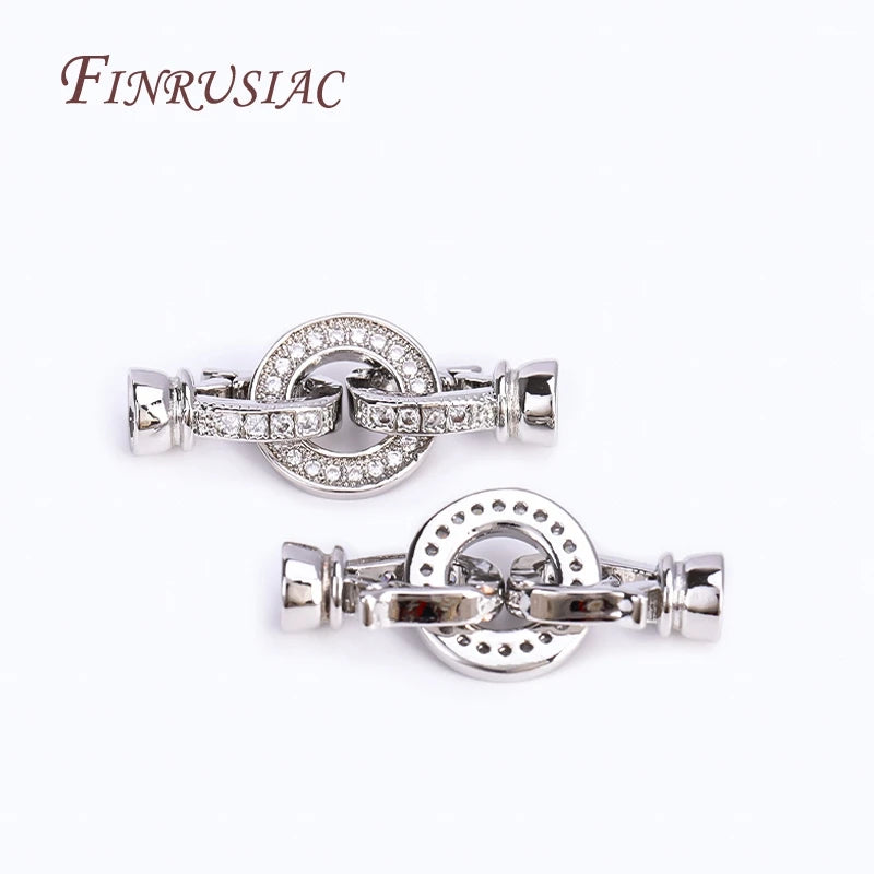 18K Gold Plated CZ Fold Over Clasp for DIY Jewelry Making Jewelry Clasp Finding P3