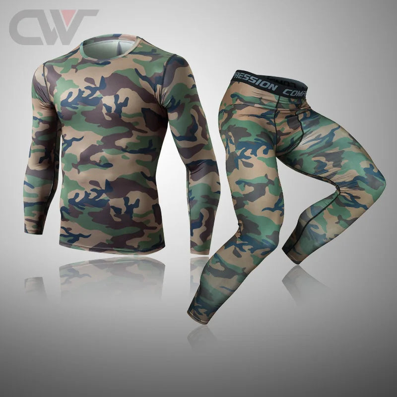 Men's 3-Piece Thermal Compression Suit | Rash Guard Set Compression Sport Set P3 2-piece set 3XL