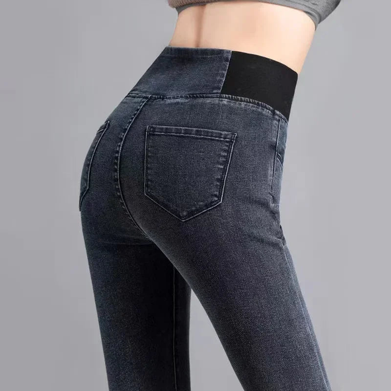 PTKPCC Women's High-Waist Elastic Skinny Jeans | Stretch Denim Skinny Denim Jeans P3