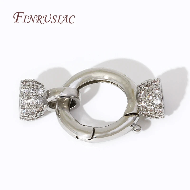 18K Gold Plated Brass Zircon Clasp for DIY Jewelry Making Jewelry Clasp Connector P3
