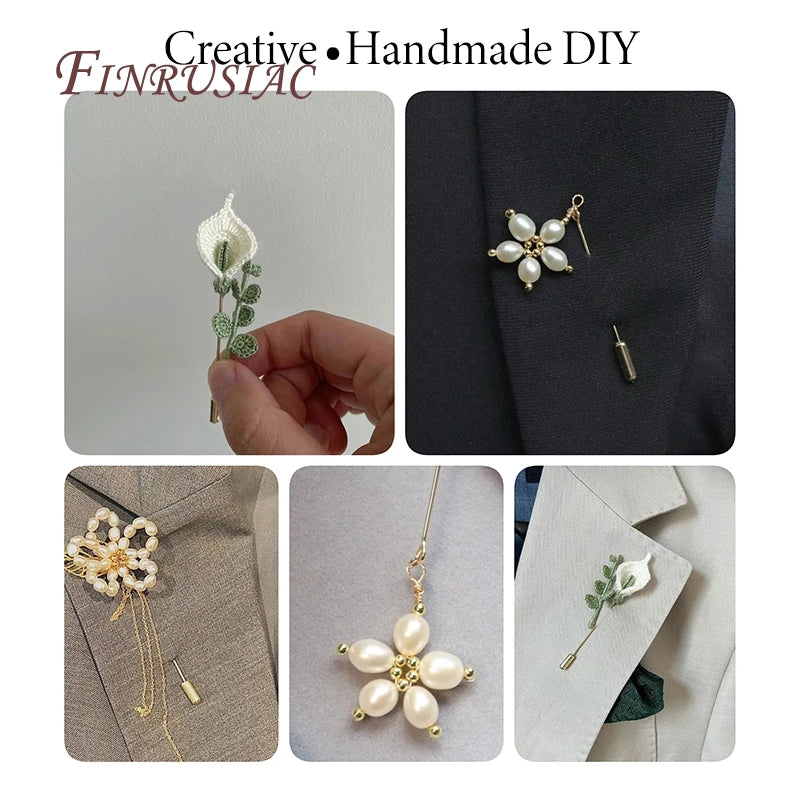 14K Gold Plated Brass Stick Pin Blanks – DIY Lapel & Shawl Pins Brooch Pin Blanks P3