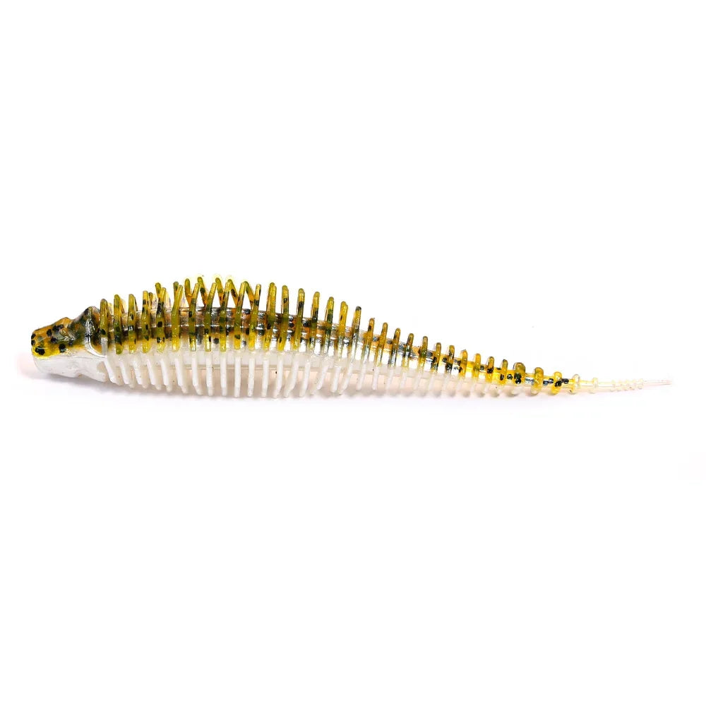 B&U 5-Pack 11.4cm Senko Wacky Worm Soft Bait – Bass & Perch Soft Fishing Lure P3 dark brown white 5pcs-114mm