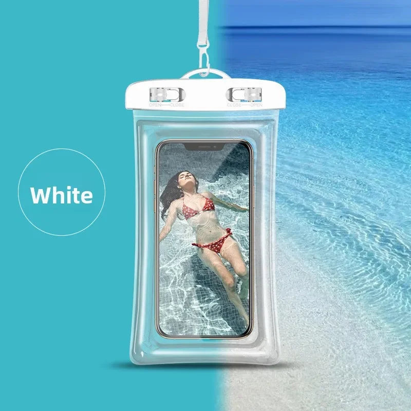 Waterproof Phone Pouch Luminous Dry Bag | Touchscreen Waterproof Phone Pouch P3 White