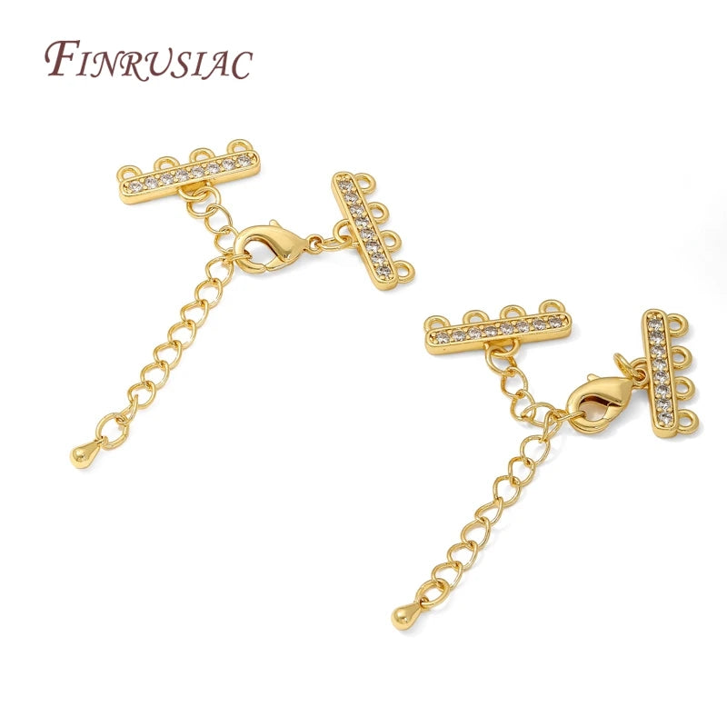 18K Gold Plated Brass Chain Extender – DIY Pearl Necklace Connector Jewelry Finding P3