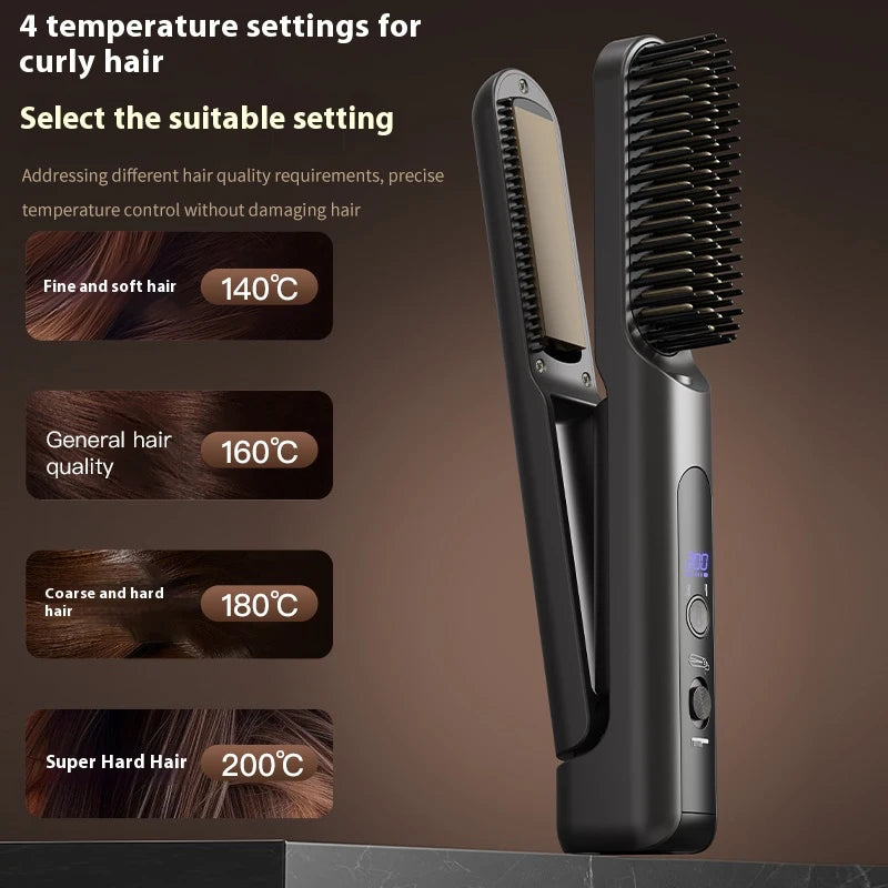 Wireless Hair Straightening Brush – Cordless Mini Styler Hair Straightening Brush P3