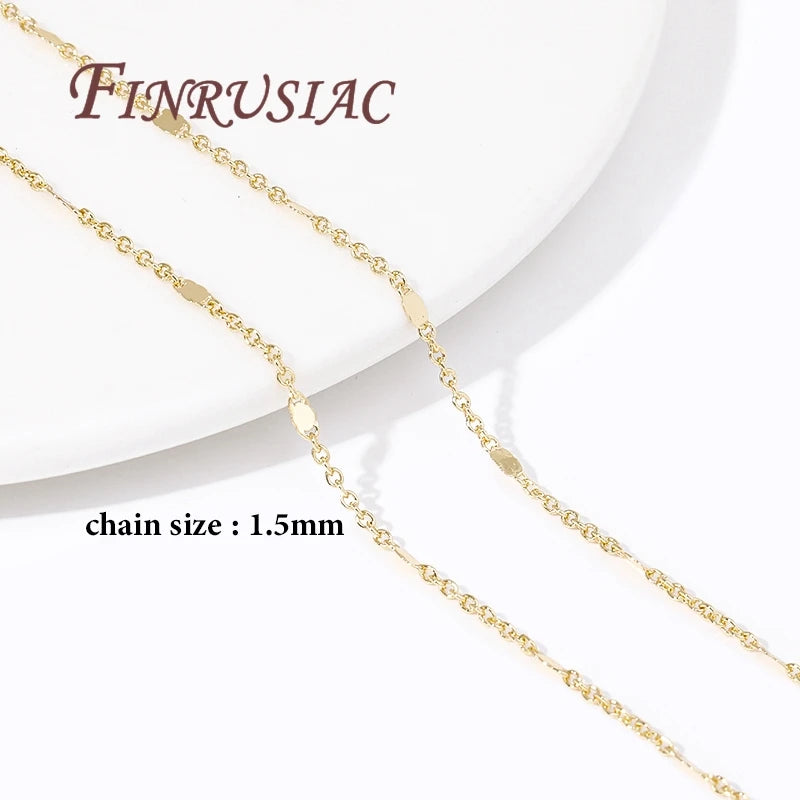 14K Gold Plated Sequins Cable Chain – DIY Jewelry Making Jewelry Making Chain P3 18K Gold Plated 1 meter