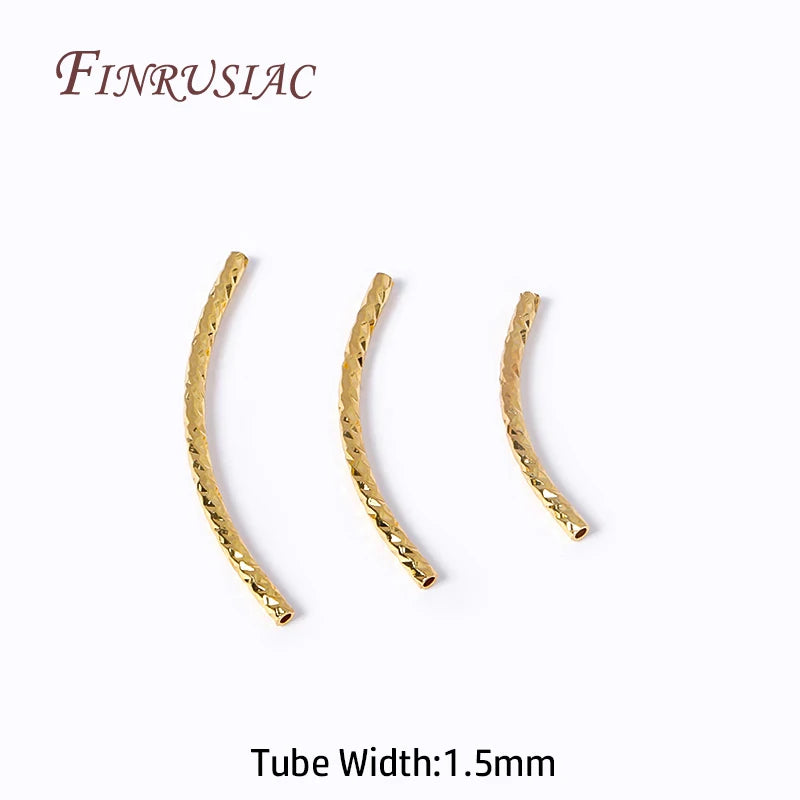 18K Gold Plated Curved Tube Beads 20/25/30mm – DIY Jewelry Jewelry Making Beads P3