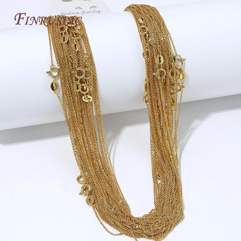 18K Gold Plated Necklace Chain with Lobster Clasp | DIY Jewelry Gold Plated Chain P3