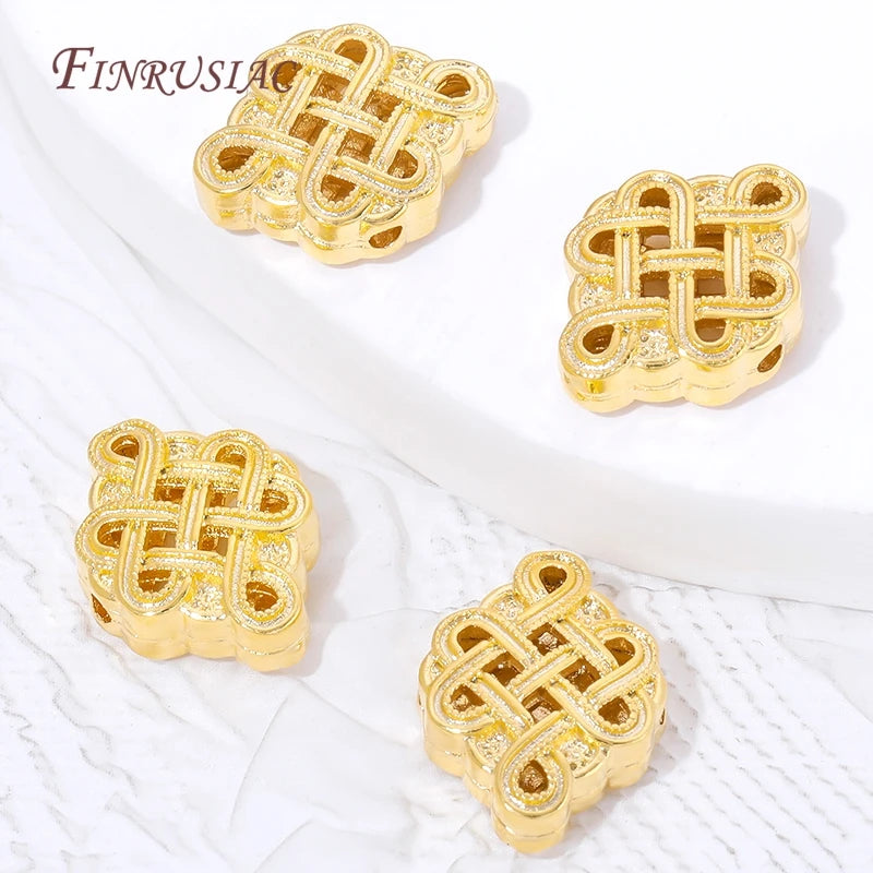 18K Gold Plated Chinese Knot Spacer Beads | DIY Jewelry Charms Jewelry Spacer Beads P3