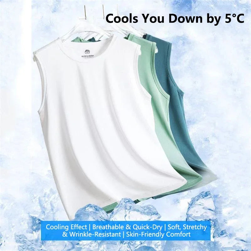 Men's Ice Silk Mesh Tank Top – Quick-Dry Sleeveless Sports Vest Men's Sports Vest P3