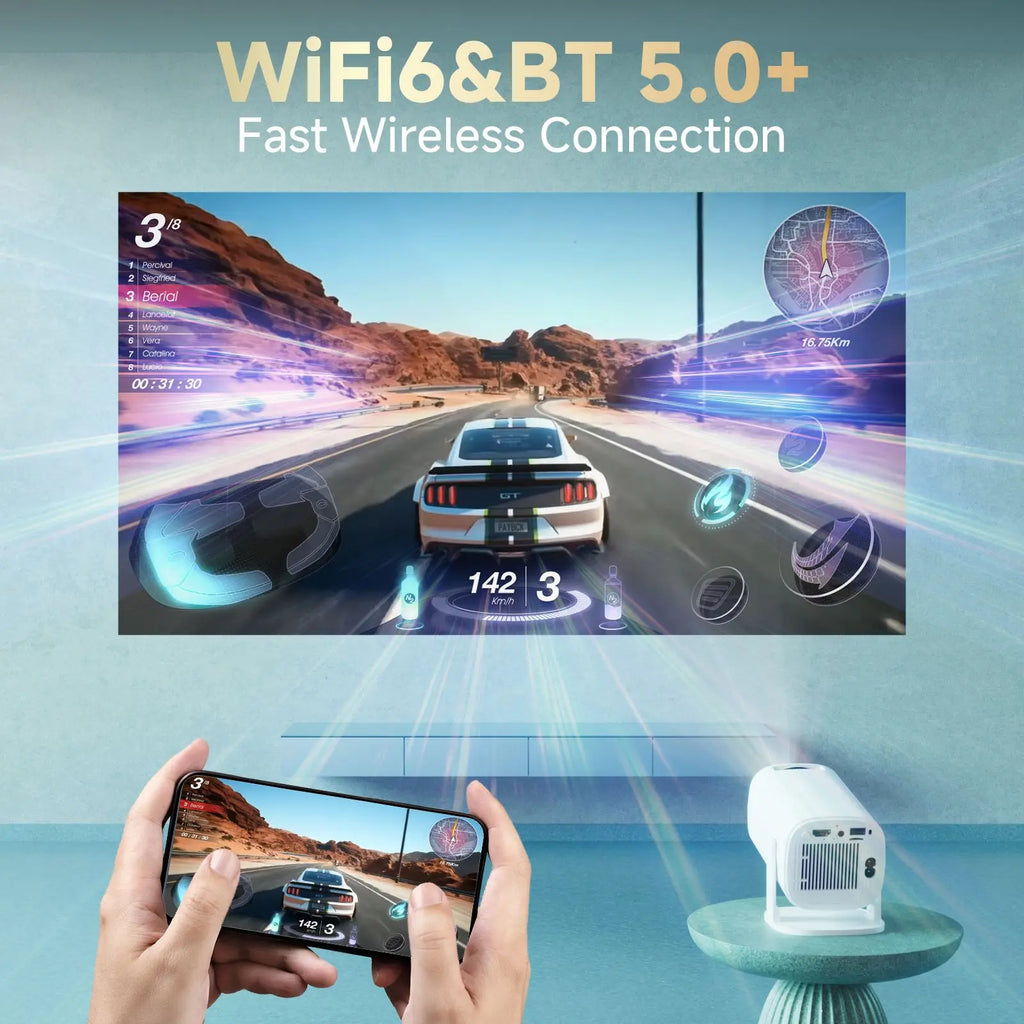 HONGTOP P30 Pro Mini Projector – Android 14, WiFi6, 4K Support Smart Mini Projector P3
