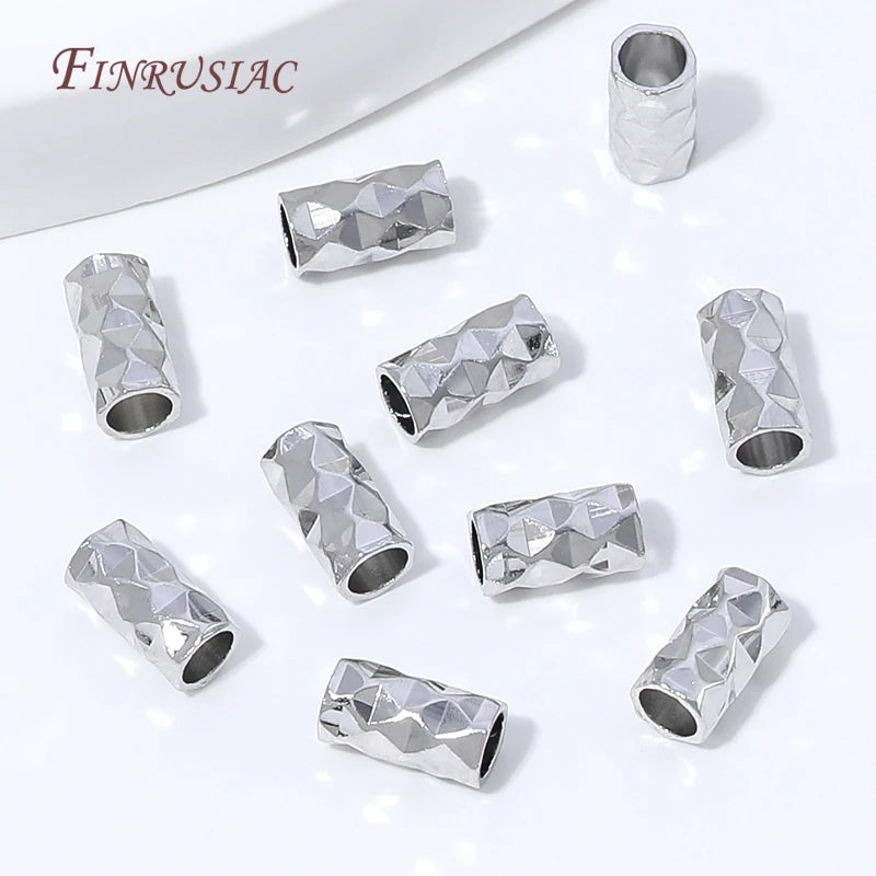 50Pcs Rhodium Plated Tube Spacer Beads | DIY Jewelry Making Jewelry Spacer Beads P3