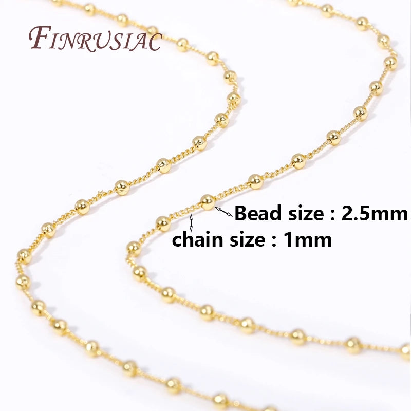 18K Gold Plated 2.5MM Copper Ball Chain | DIY Jewelry Making Jewelry Making Chain P3 18K Real Gold Plated 2 Meters