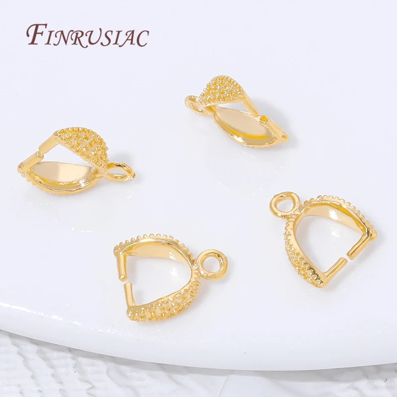 18K Gold Plated Leaf Pendant Bails – DIY Jewelry Pinch Clips Jewelry Making Findings P3