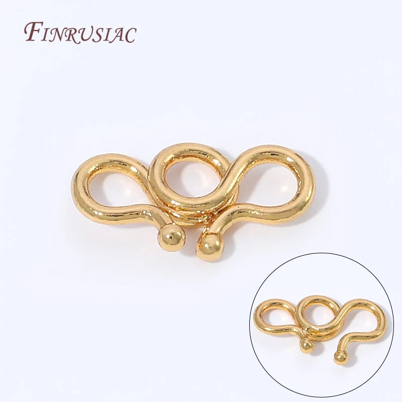 18K Gold Plated S-Hook Infinity Clasp | Brass Jewelry Fastener Jewelry Clasp Findings P3