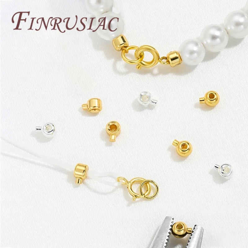 18K Gold Plated Brass Crimp End Beads | DIY Jewelry Findings Jewelry Making Findings P3