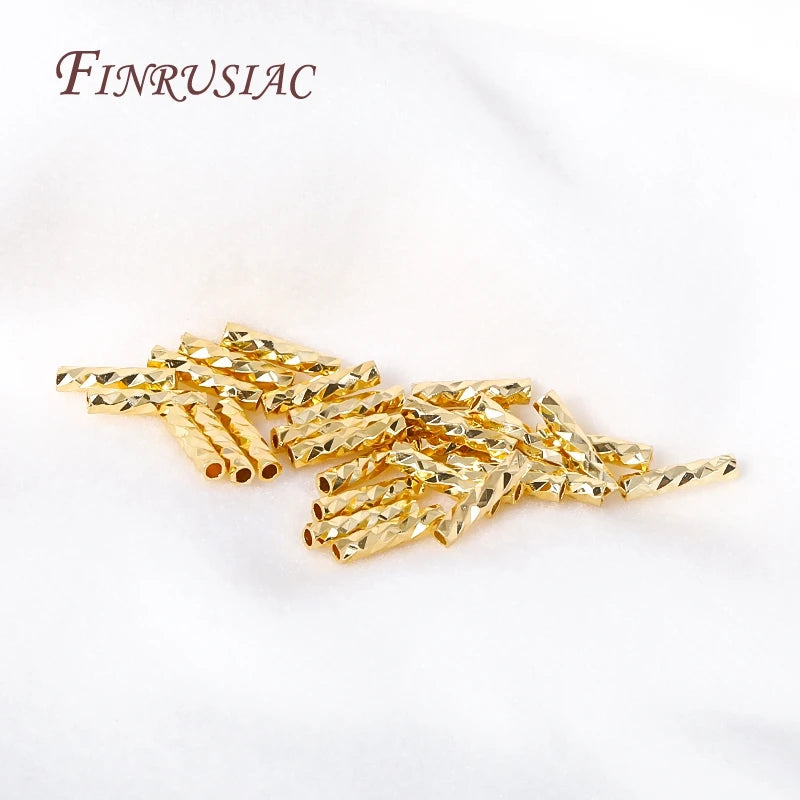 18K Gold Plated Brass Tube Beads | DIY Bracelet & Necklace Making Jewelry Making Beads P3
