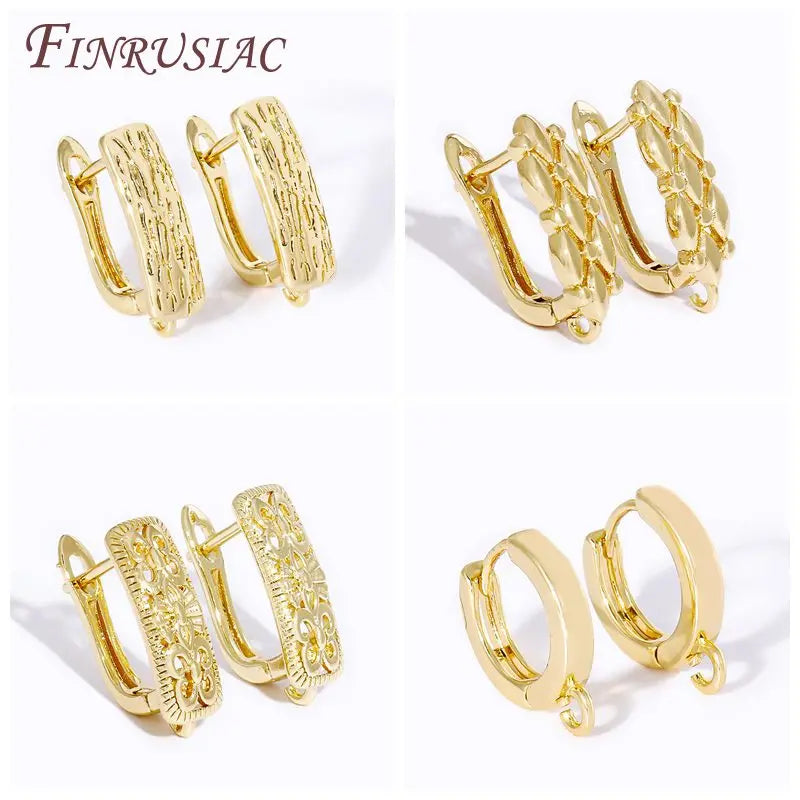 18K Gold Plated Brass Earring Hooks – DIY Jewelry Findings Earring Findings P3
