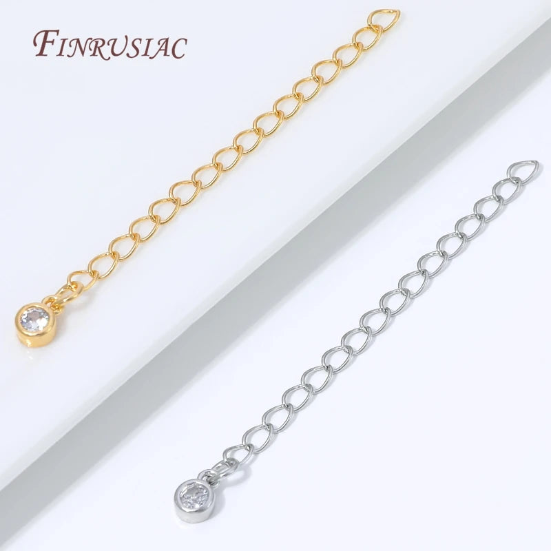 18K Gold Plated CZ Charm Chain Extender – Necklace & Bracelet Jewelry Chain Extender P3