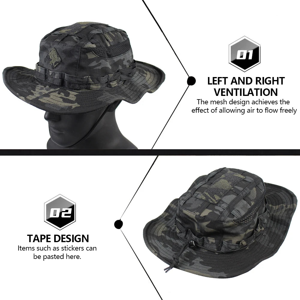 Tactical Camo Bucket Hat – Unisex Fishing & Hiking Sun Cap Bucket Hat P3