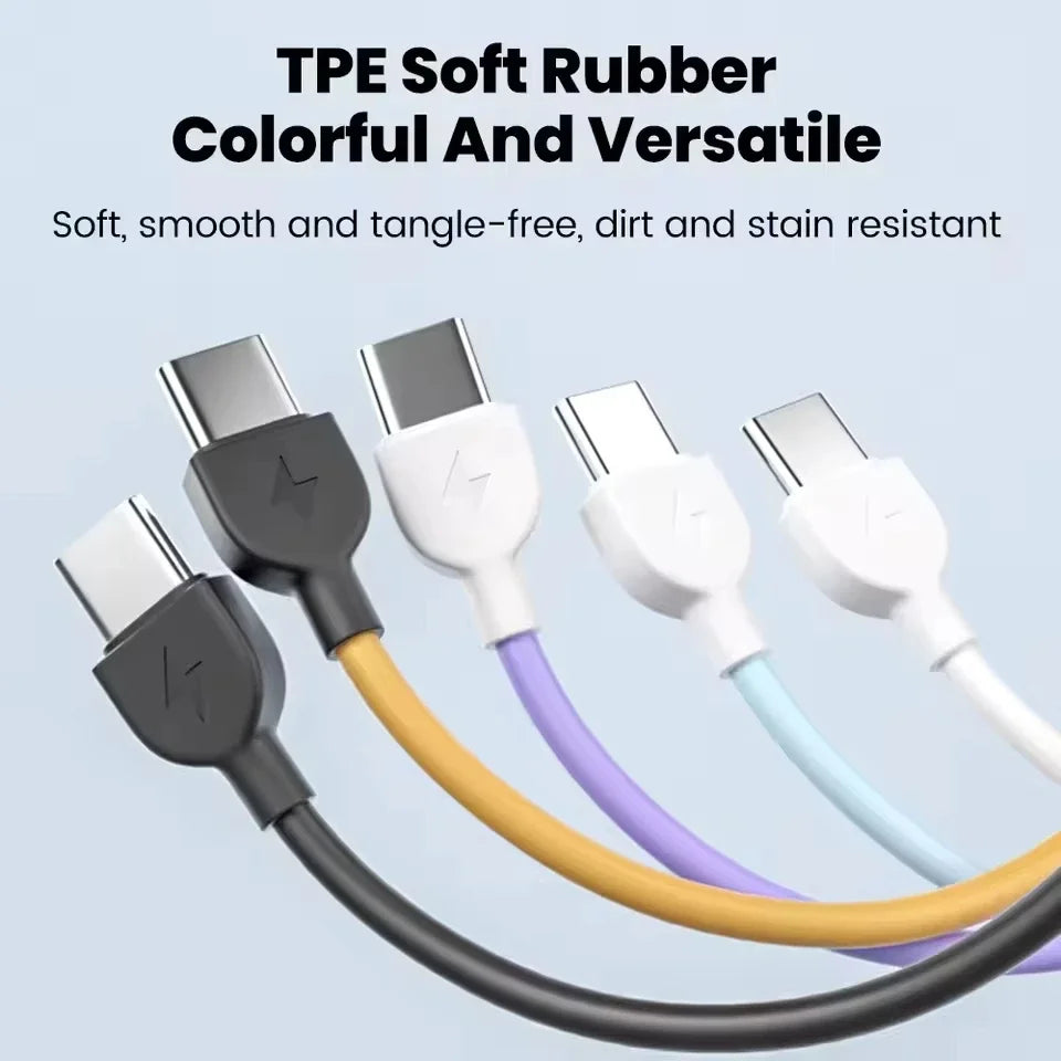 60W USB-C Keychain Cable 17cm – Fast Charging & Data Transfer USB-C Charging Cable P3