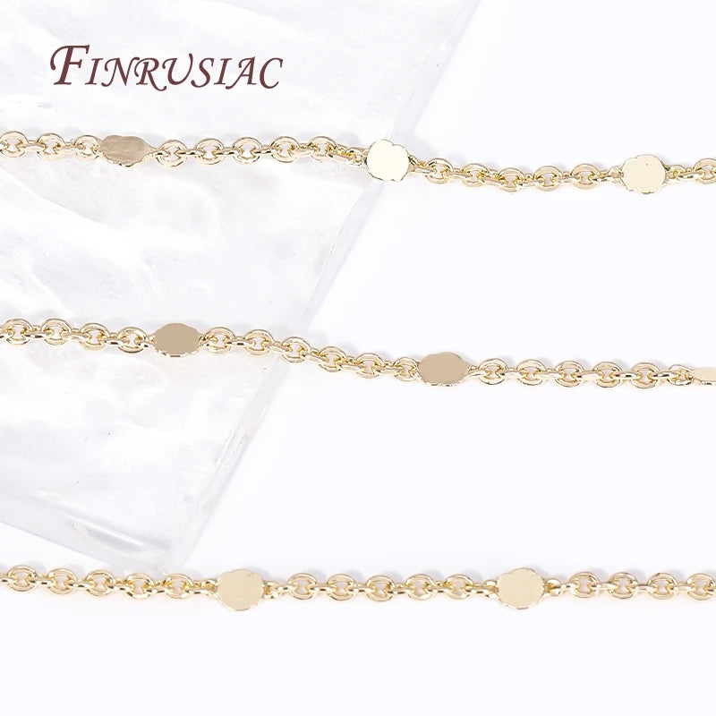 18K Gold Plated Brass Round Spool Chain – DIY Jewelry Making Jewelry Chain Findings P3