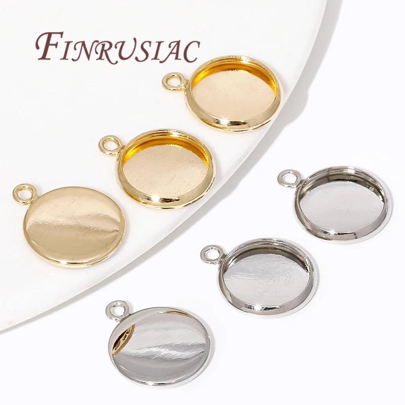 Gold-Plated Cabochon Bezel Blank Trays 6/8/10mm | DIY Jewelry Bezel Blank Trays P3
