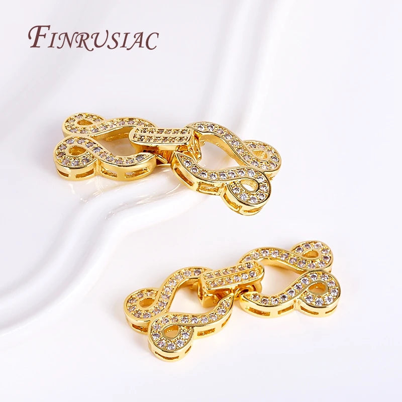 18K Gold Plated CZ Pearl Necklace Clasp – DIY Jewelry Findings Jewelry Clasp Findings P3