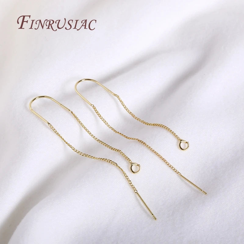 18K Gold Plated Brass Tassel Ear Wire Findings – DIY Jewelry Earring Making Findings P3
