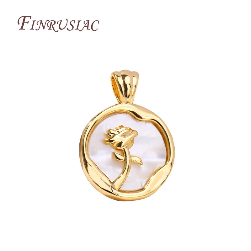 18K Gold Plated Rose Pendant Charms | DIY Jewelry Making Jewelry Pendant Charm P3