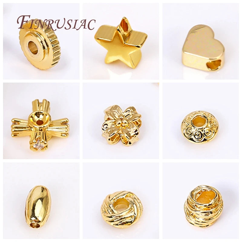 18K Gold Plated Spacer Beads – DIY Jewelry Making Round Beads Jewelry Making Beads P3
