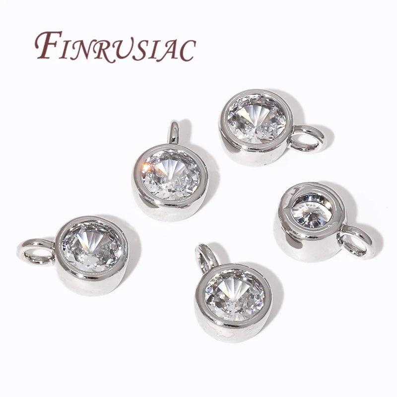 18K Gold Plated Rhinestone Round Charm Pendant – DIY Jewelry Jewelry Charm Pendant P3