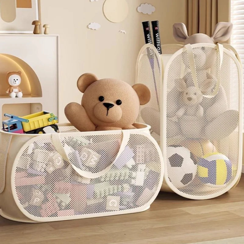 Large Foldable Storage Basket with Handles & Side Pocket Storage Basket P3