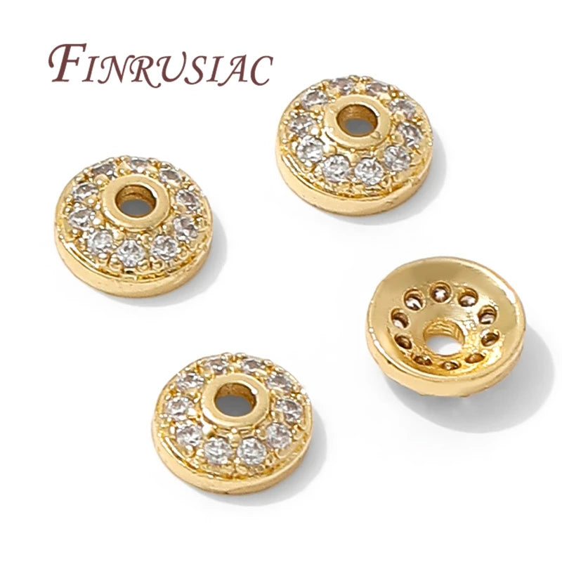 6.5mm 18K Gold Plated Brass Round Bead Caps | DIY Jewelry Bead Caps P3