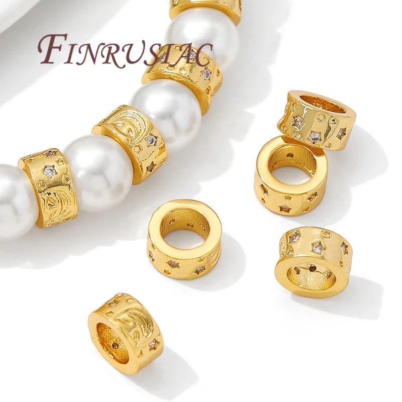 18K Gold Plated Spacer Beads 8mm – Large Hole DIY Jewelry Jewelry Spacer Beads P3