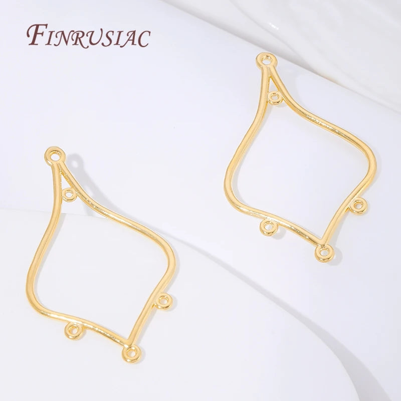 18K Gold Plated Teardrop Hollow Connector – DIY Jewelry Findings Jewelry Making Connector P3