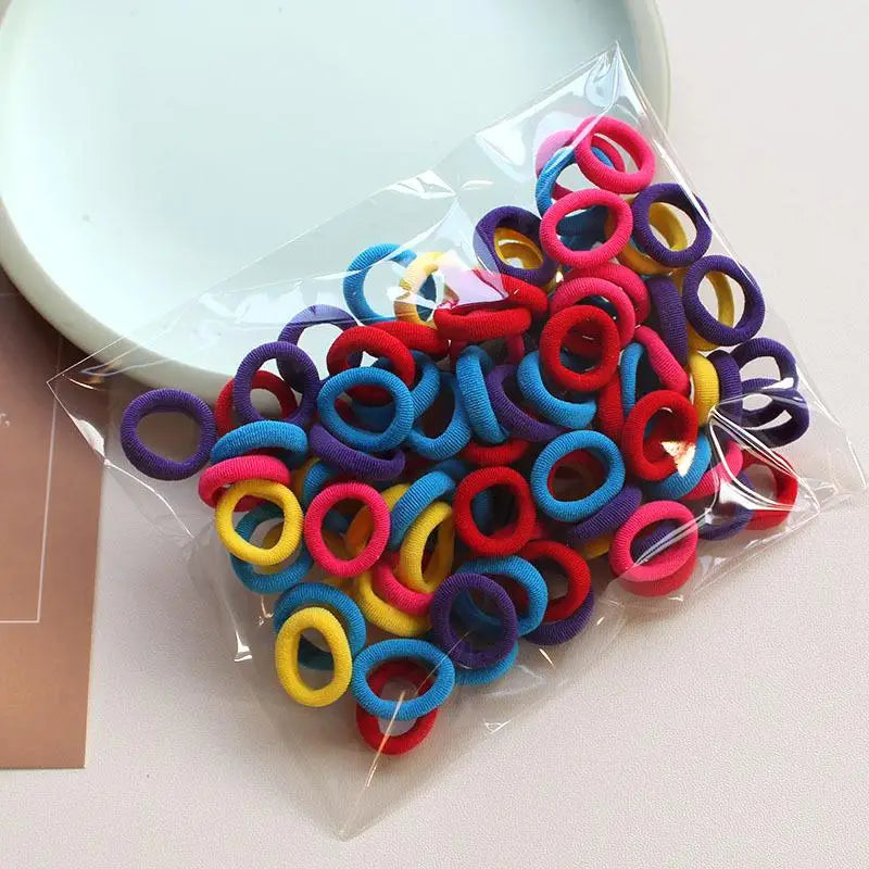 200PCS Colorful Nylon Elastic Hair Ties for Girls | Ponytail Bands
