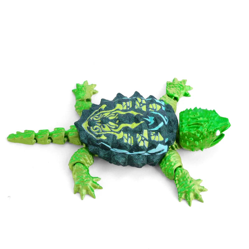 3D Printed Articulated Turtle Fidget Toy | Flexible Reptile Figurine Fidget Figurine Toy P3