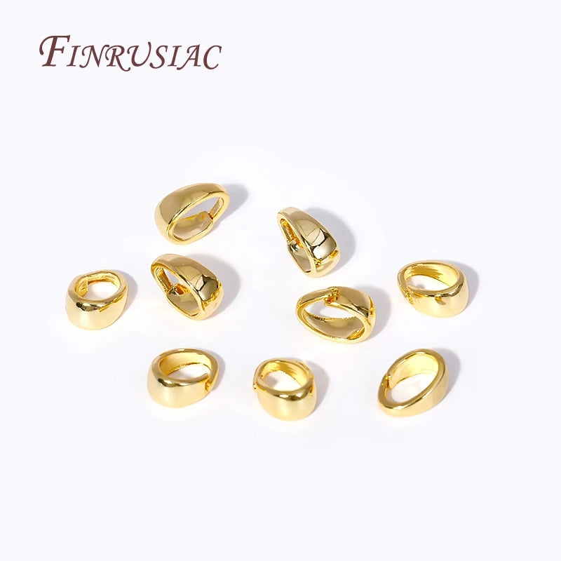18K Gold Plated Brass Pinch Bails for Pendant Necklace Making Jewelry Findings P3