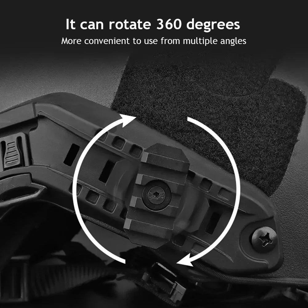 2-Pack Tactical Helmet Side Rail Mount Adapter – 360° Rotation Helmet Rail Adapter P3