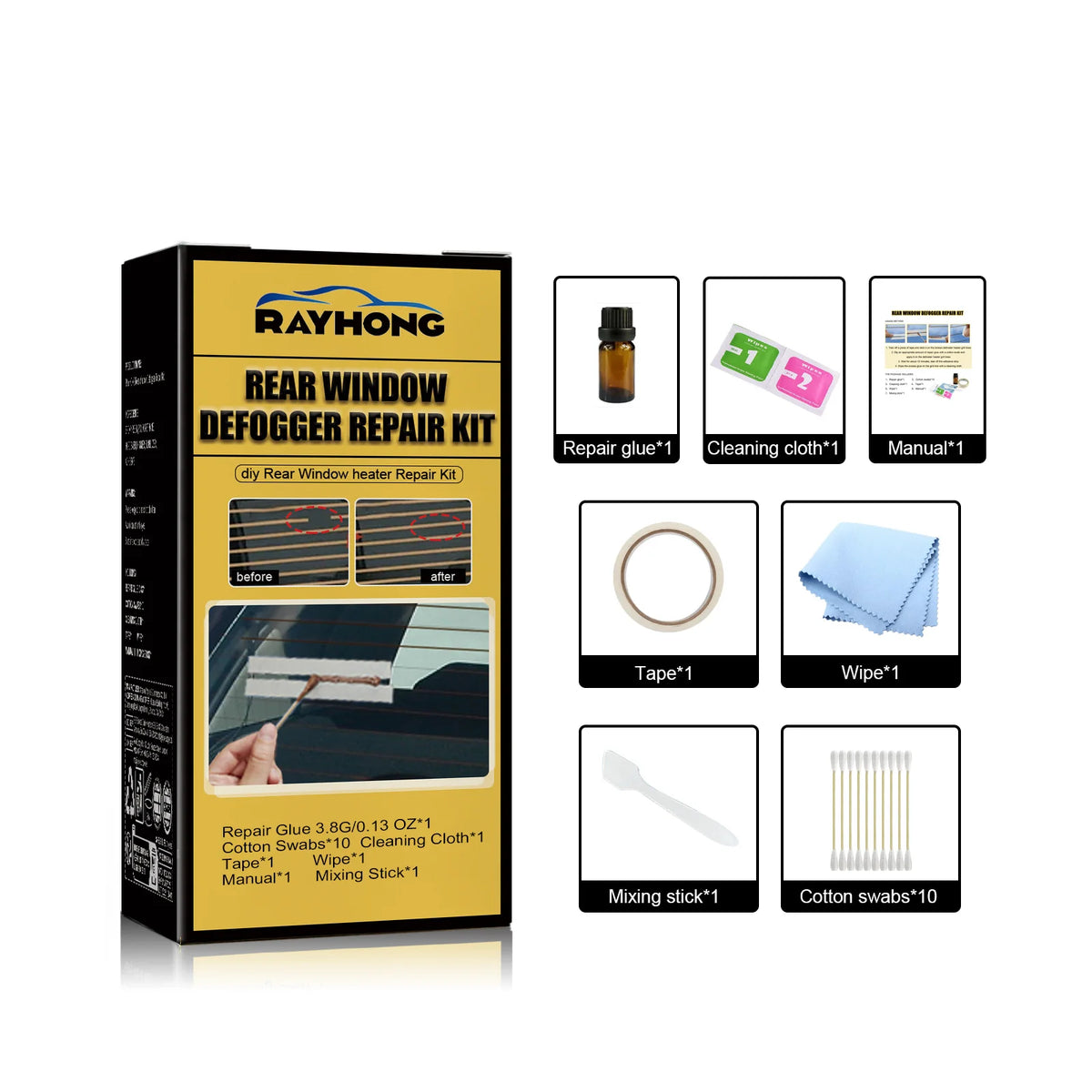 Rear Window Defogger Repair Kit – DIY Grid Line Fix | RayHong Defogger Repair Kit P3 1sets