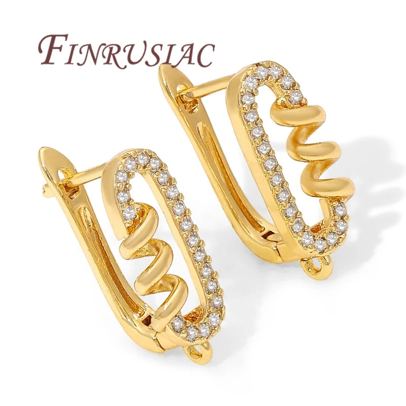 18K Gold Plated CZ Huggie Hoop Earring Findings – DIY Hoops Huggie Hoop Earrings P3