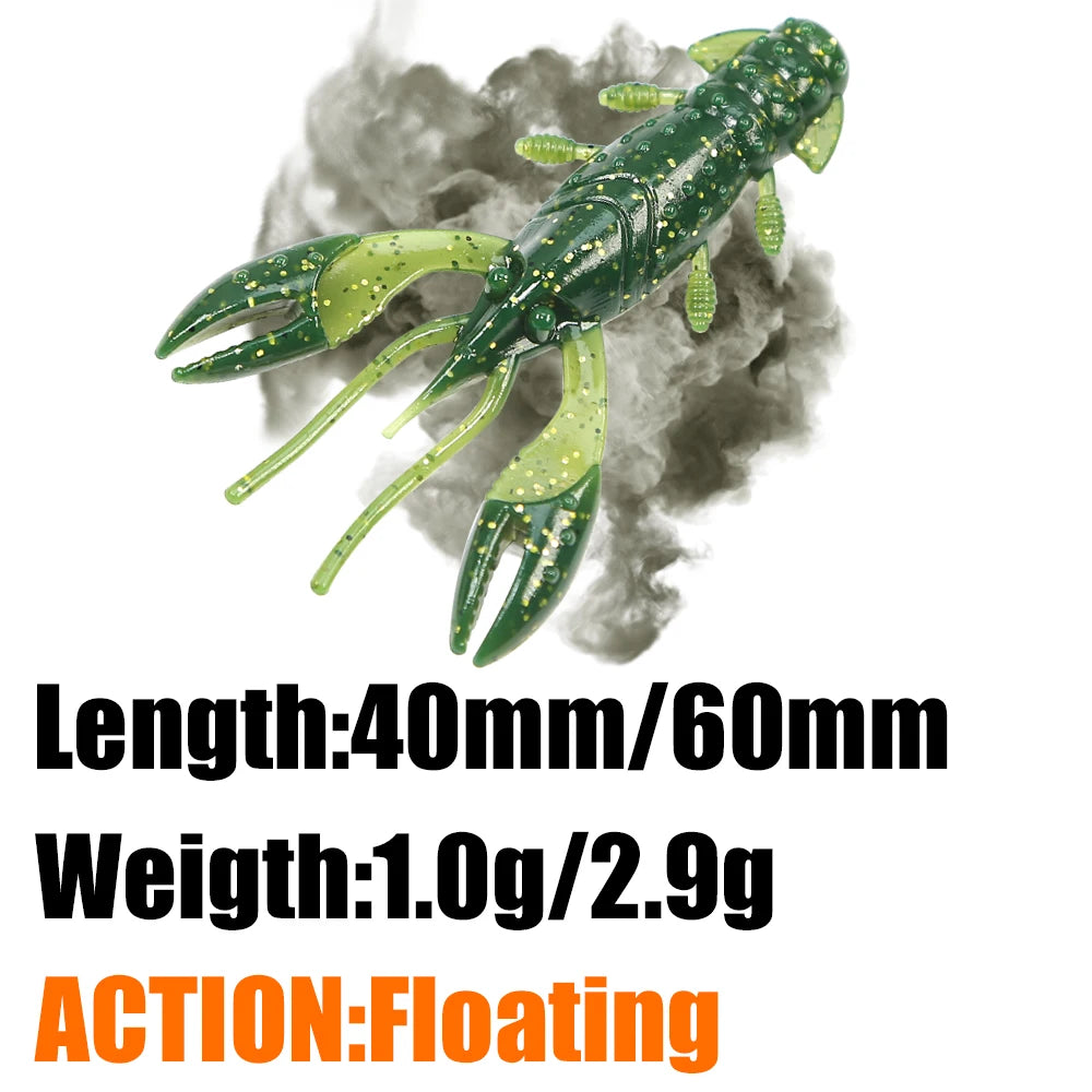 B&U Soft Crawfish Larvae Silicone Fishing Lure | Bass Swimbait Soft Fishing Lure P3