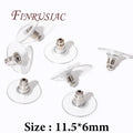 50Pcs 14K Gold Plated Earring Backs for Studs – DIY Jewelry Earring Backs Findings P3 Rhodium Plated 50pcs