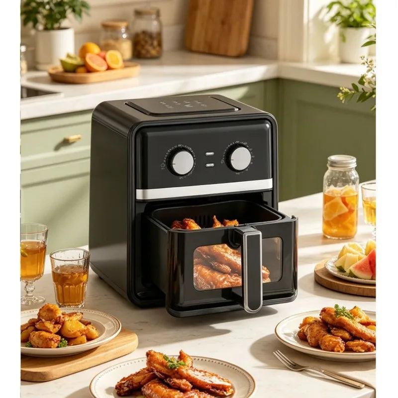 DUTRIEUX Large Capacity Air Fryer Oven | Visible Window & Knob Air Fryer Oven P3