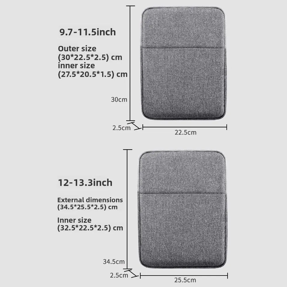 Waterproof Tablet Sleeve Bag 9–13.3" | Multilayer Storage Case Tablet Sleeve Bag P3