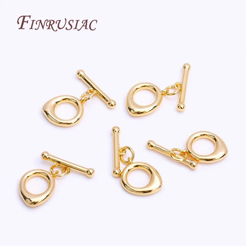 18K Gold Plated Droplet OT Toggle Clasp – Brass DIY Jewelry Jewelry Toggle Clasp P3