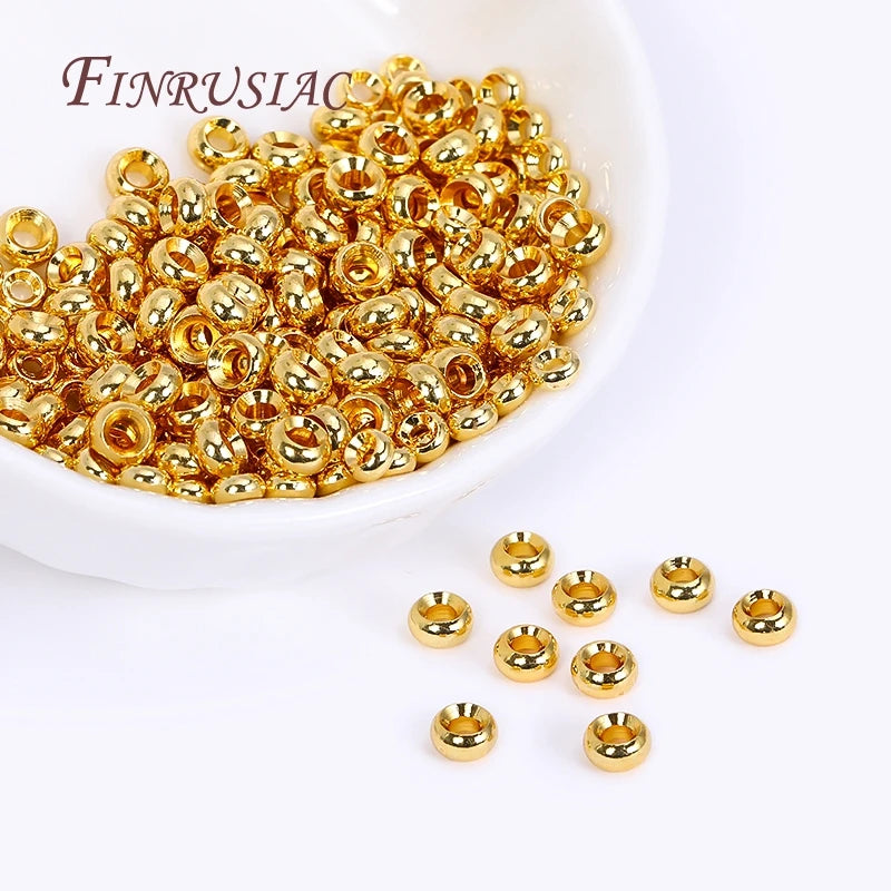 18K Gold Plated Brass Roundel Spacer Beads | DIY Jewelry Jewelry Spacer Beads P3