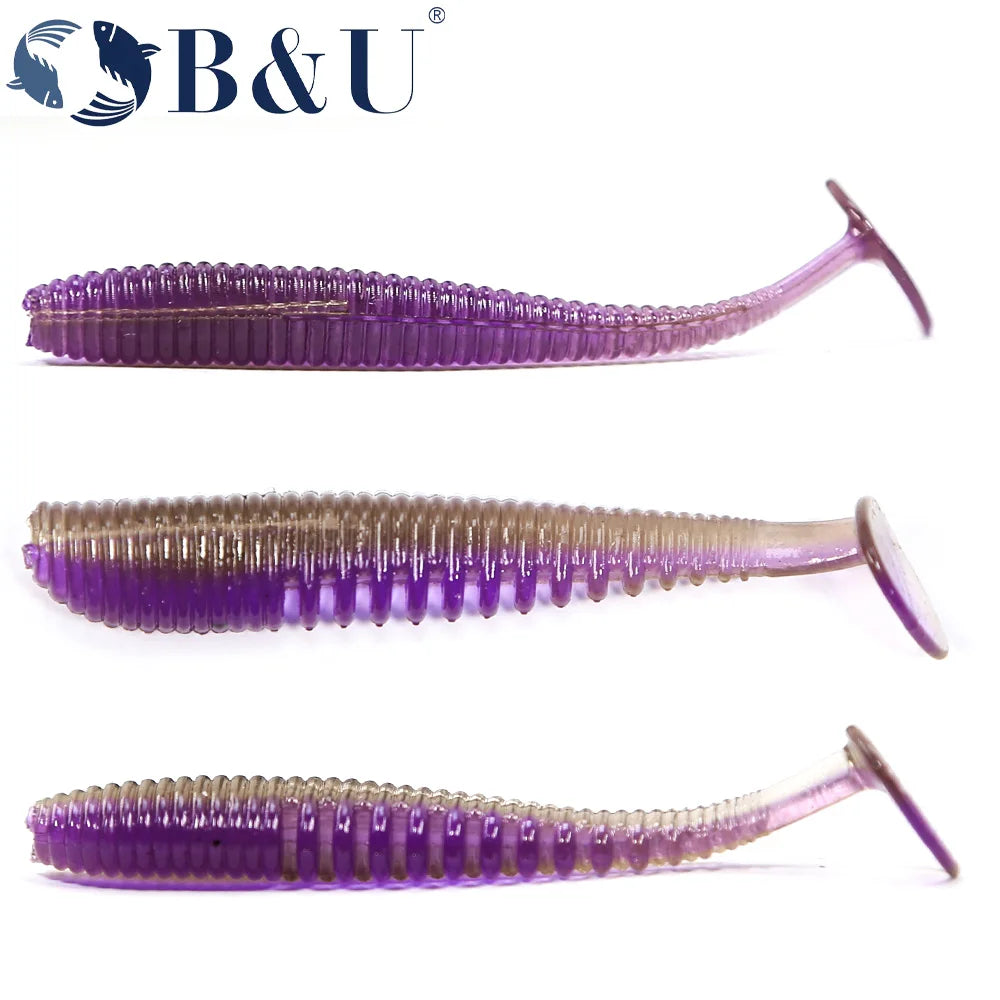 B&U Awaruna Soft Shad Lures 51mm 63mm – Bass Carp Wobbler Soft Fishing Lure P3