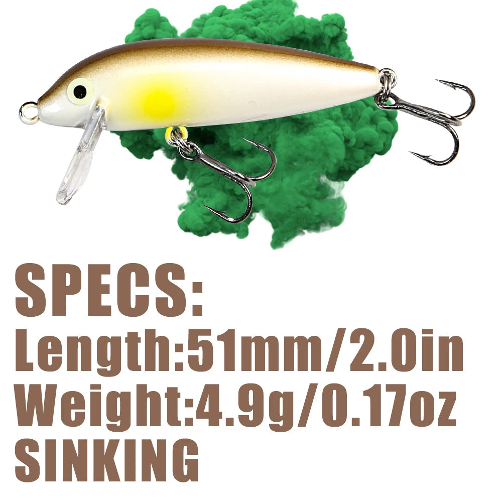 B&U 46mm 5g Sinking Minnow Jerkbait – Trout Bass Hard Lure Sinking Minnow Lure P3